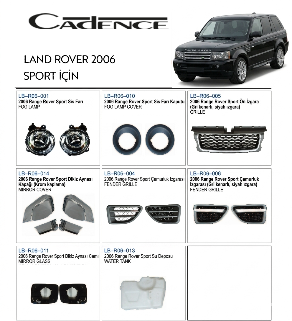 LAND ROVER SPORT 2006 PANJUR / AKSESUAR SERİSİ