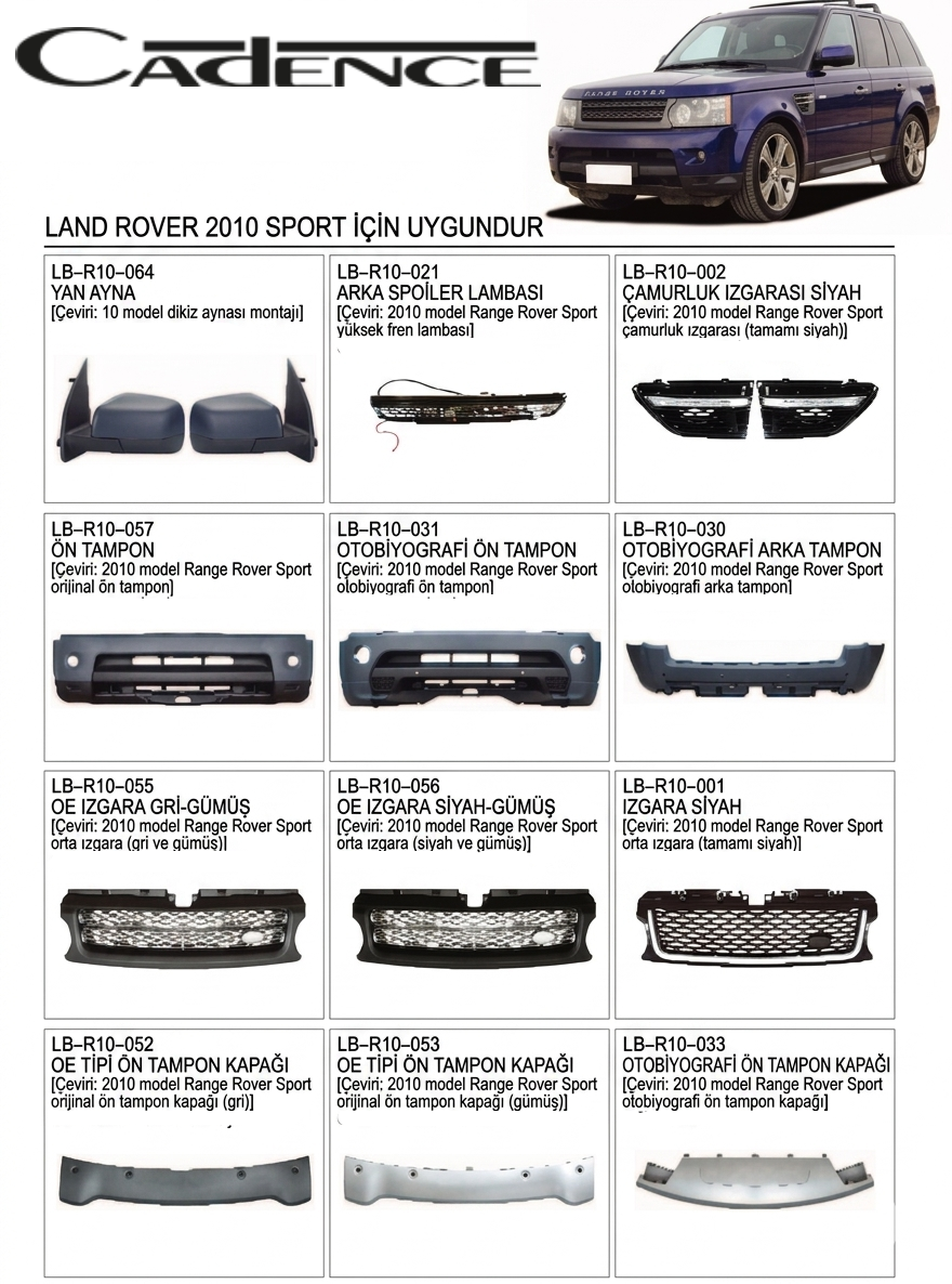 RANGE ROVER 2010 SPORT PARÇA SERİSİ