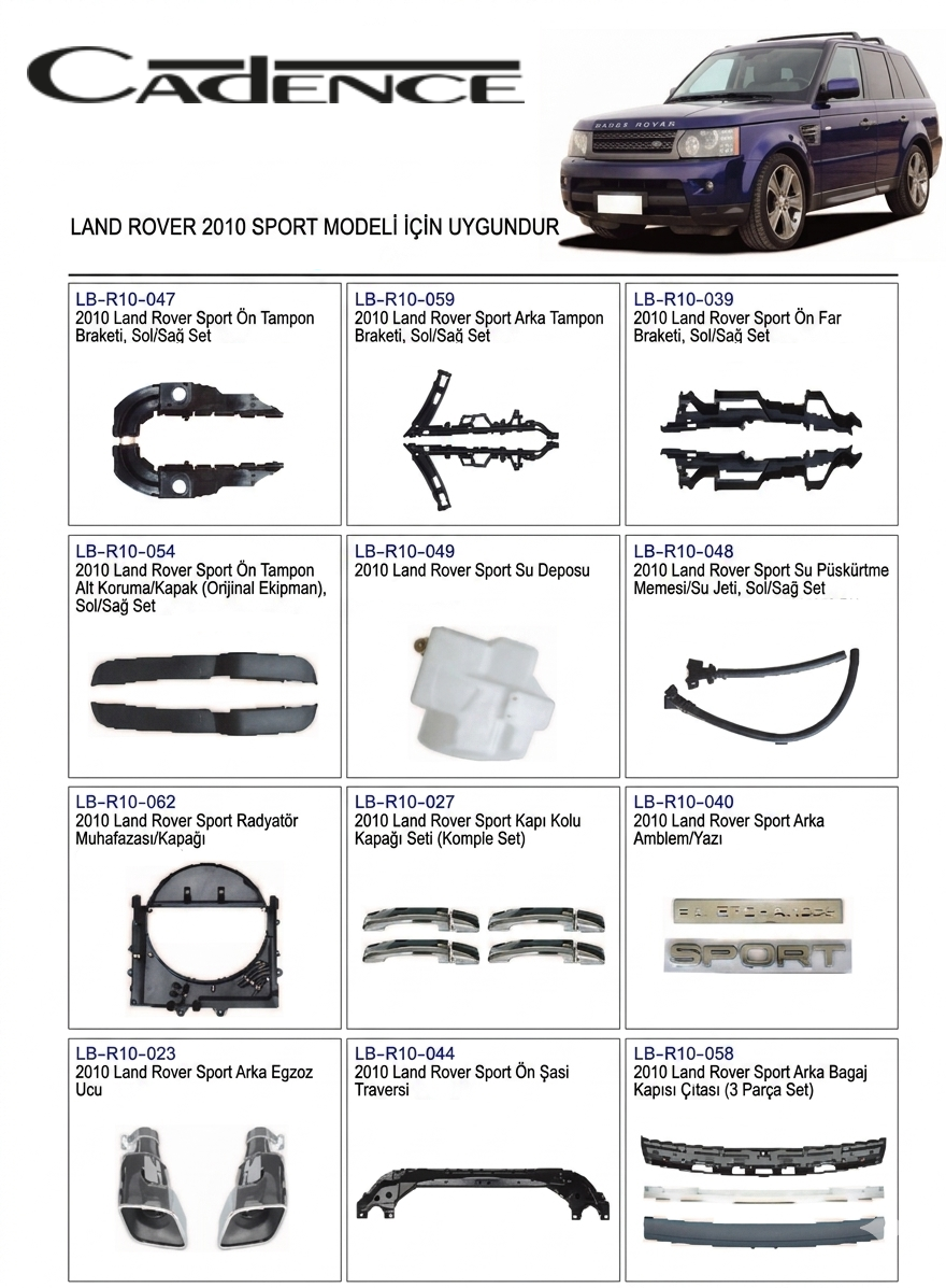 RANGE ROVER SPORT 2010 PARÇA / AKSESUAR SERİSİ