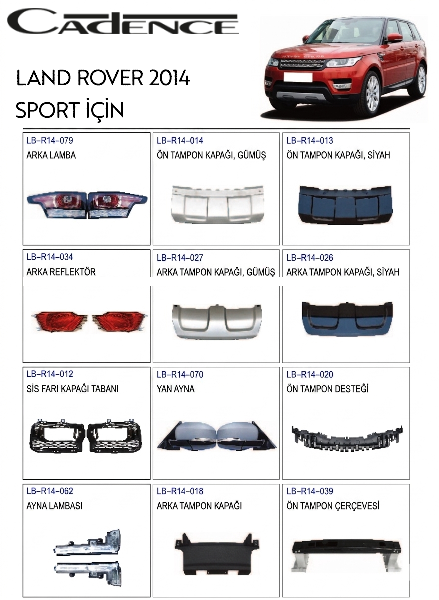 RANGE ROVER SPORT 2014 TAMPON / AKSESUAR SERİSİ