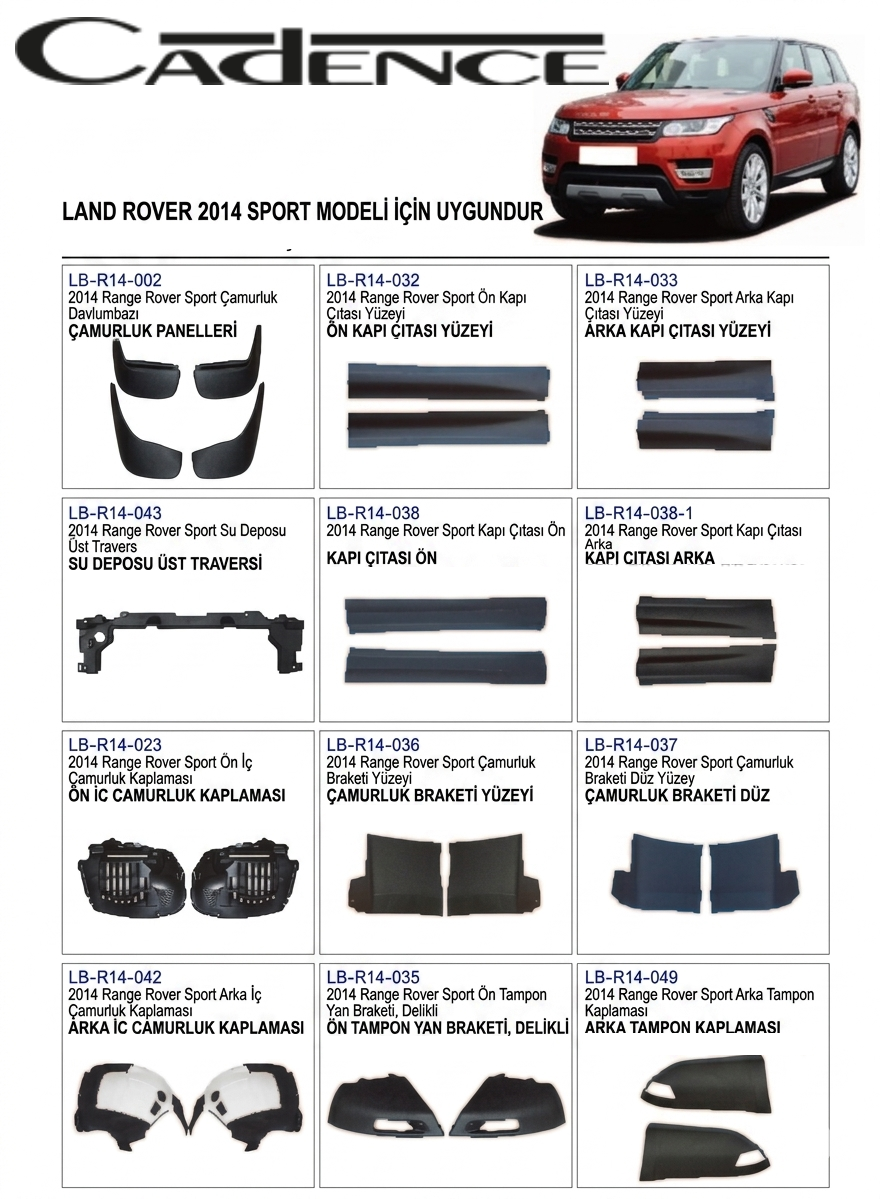 RANGE ROVER SPORT 2014 TRİM / KAPLAMA SERİSİ