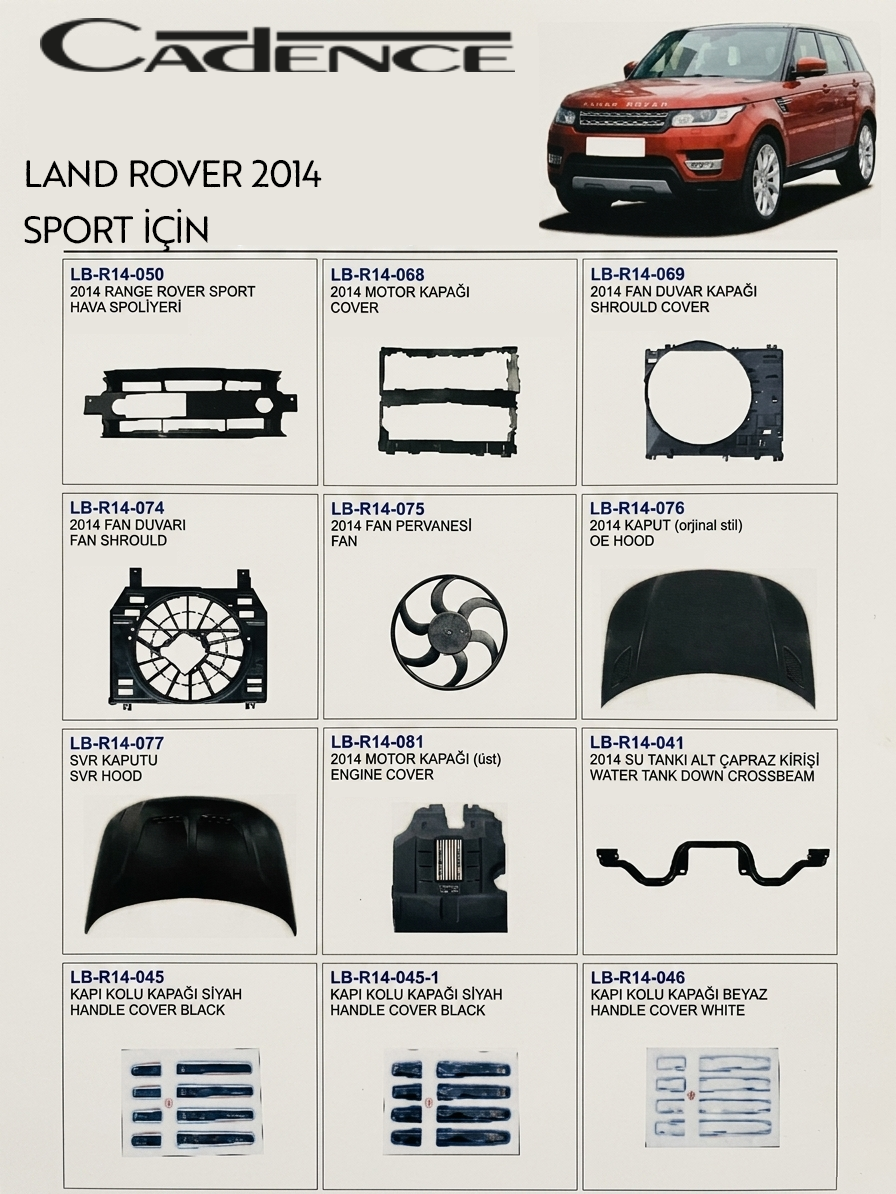 RANGE ROVER SPORT 2014(1GIN) PARÇA / AKSESUAR SERİSİ