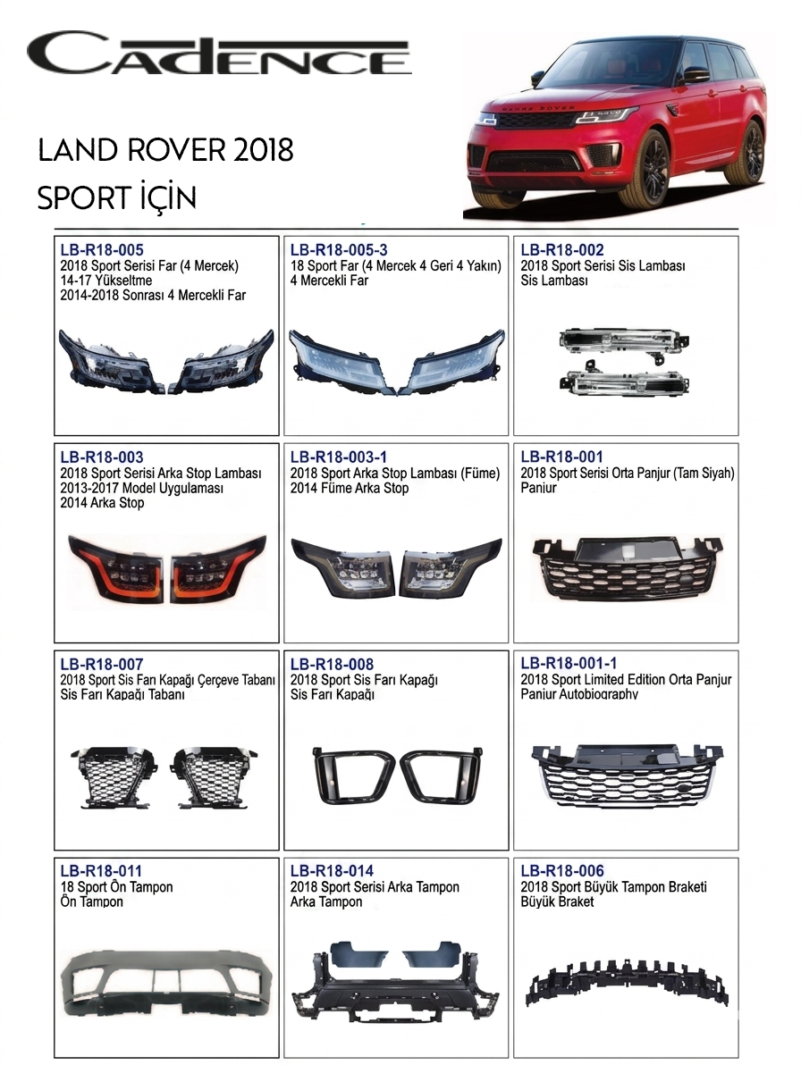 RANGE ROVER SPORT 2018(CN) PREMİUM PARÇA SERİSİ
