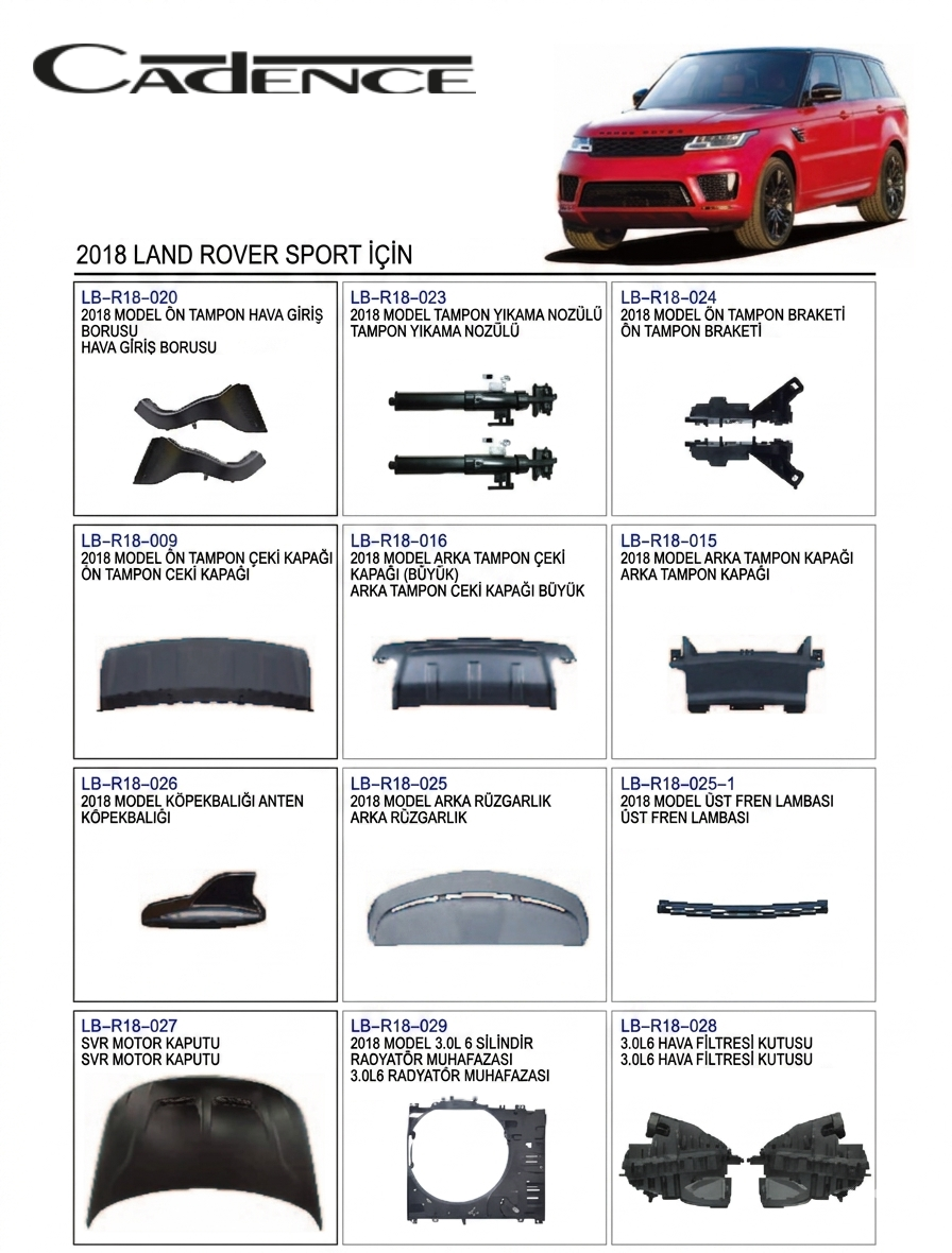 RANGE ROVER SPORT 2018 PARÇA SERİSİ