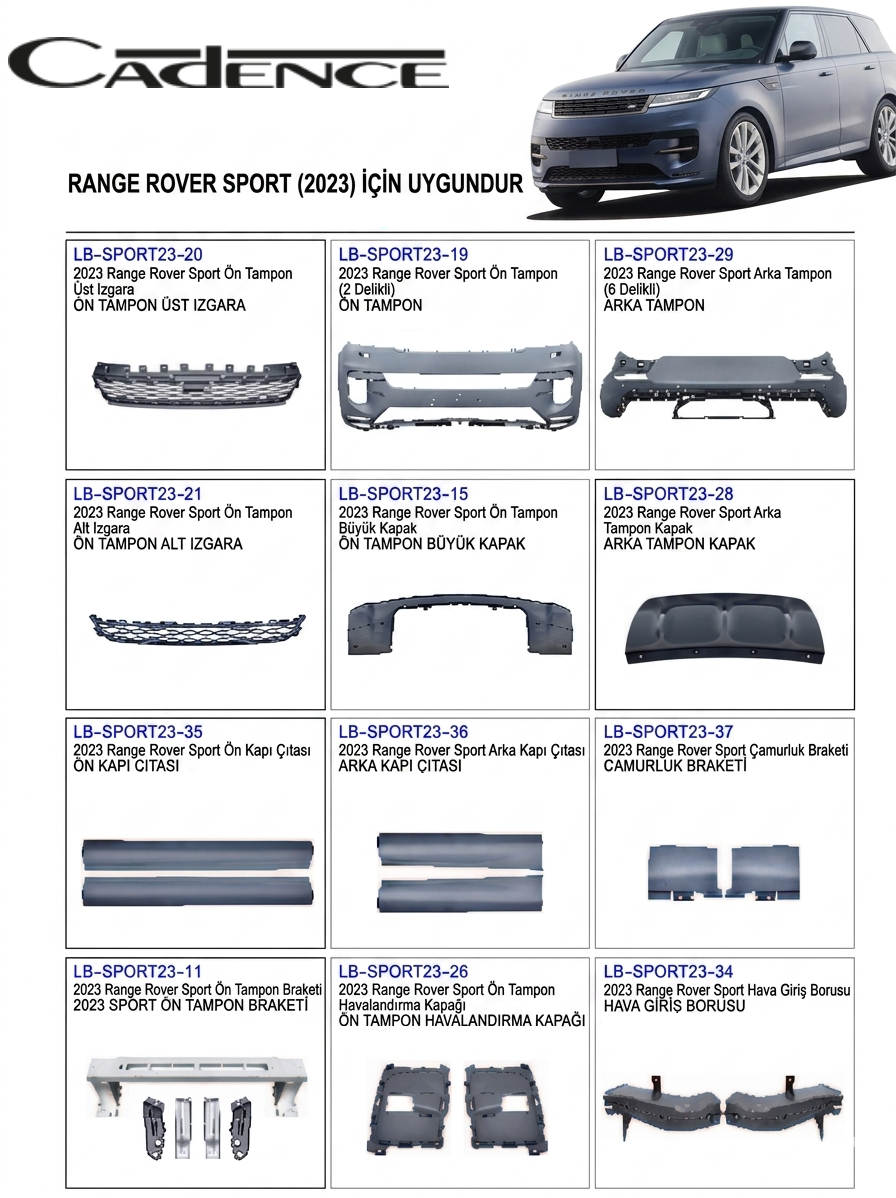 RANGE ROVER SPORT 2023 SVR ÖN TAMPON SERİSİ
