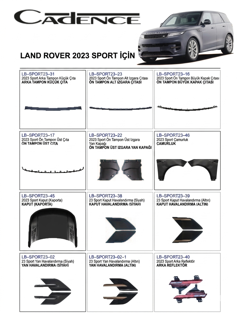 RANGE ROVER SPORT 2023 KROM NİKEL KAPLAMA SERİSİ