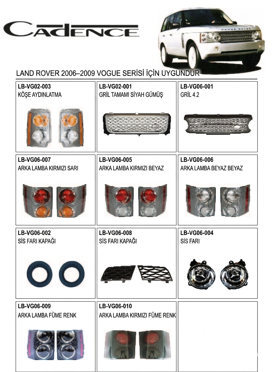 RANGE ROVER VOGUE 2006/2009 PARÇA SERİSİ