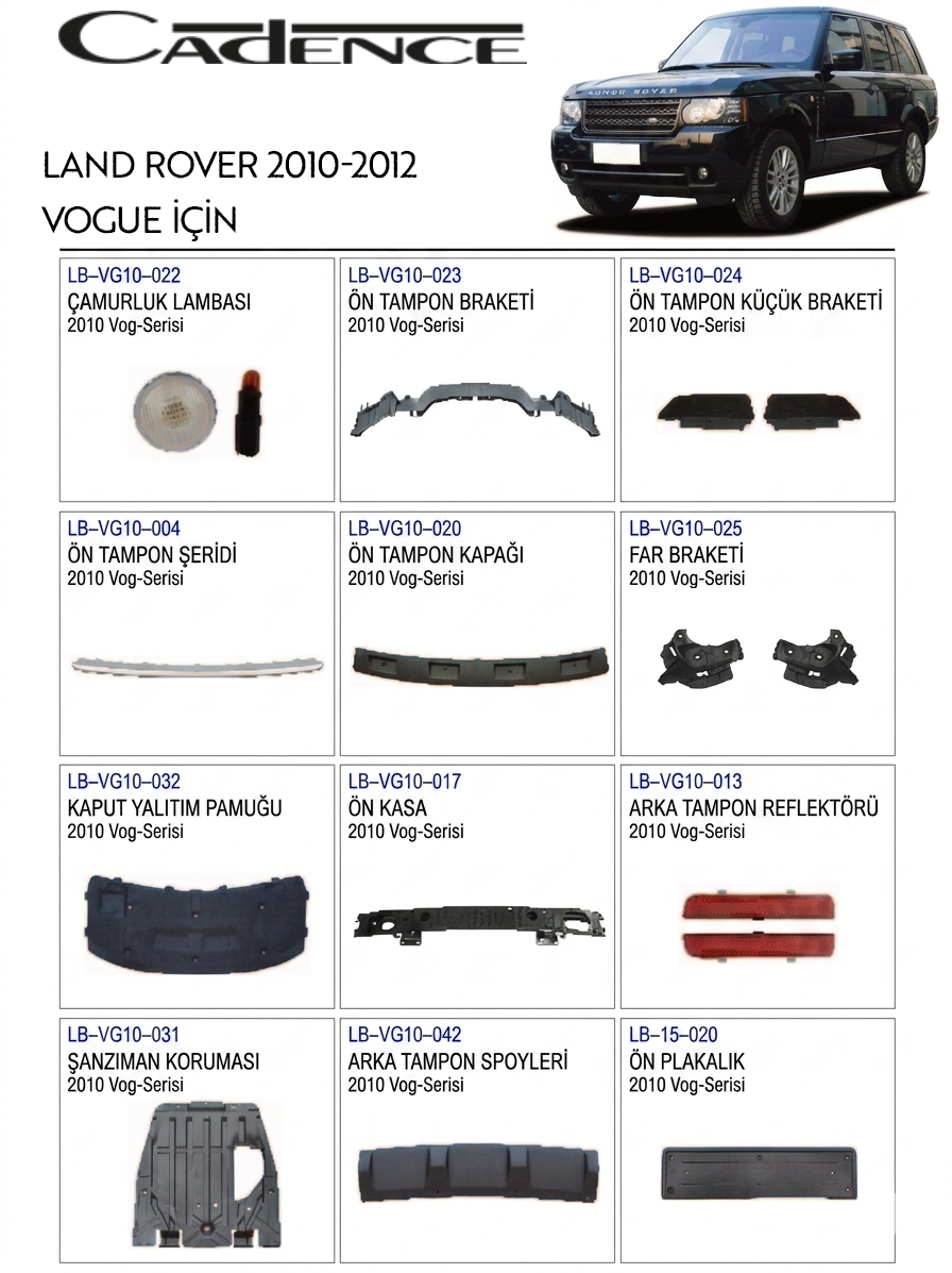 RANGE ROVER VOGUE 2010-2012 PARÇA SERİSİ