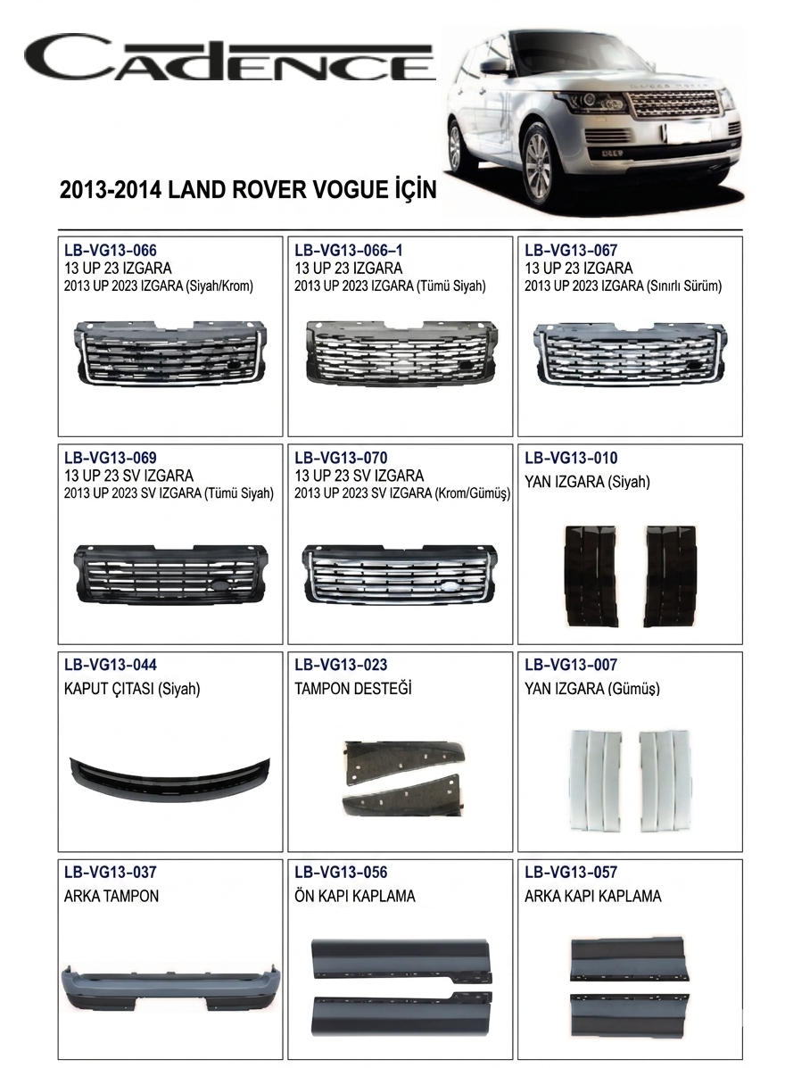 RANGE ROVER VOGUE 2013-2014 ZEBRA / TRİM SERİSİ