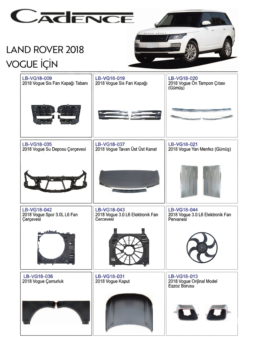 RANGE ROVER VOGUE 2018 ÖN TAMPON / IZGARA SERİSİ