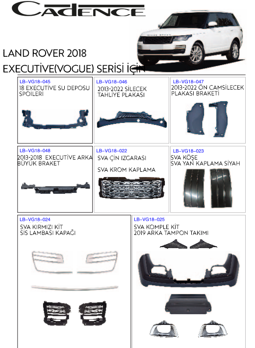 RANGE ROVER VOGUE 2018 EXECUTİVE GÖVDE SERİSİ