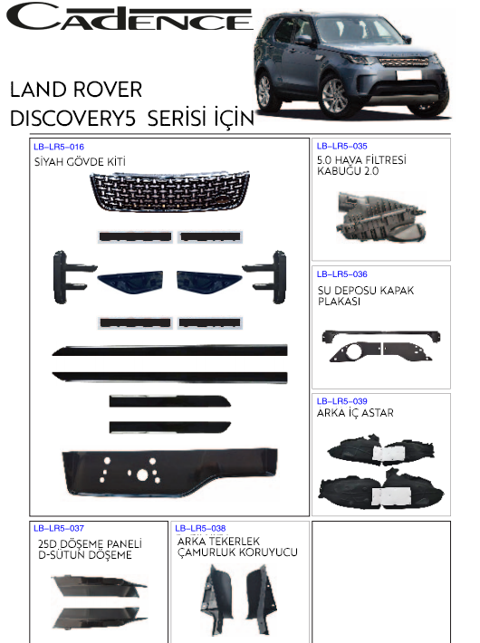 LAND ROVER DİSCOVERY 5 SERİSİ KİTLERİ