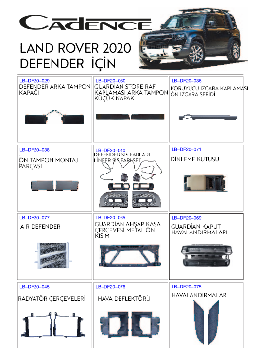LAND ROVER DEFENDER 2020+ TRİM & HAVALANDIRMA KİTİ