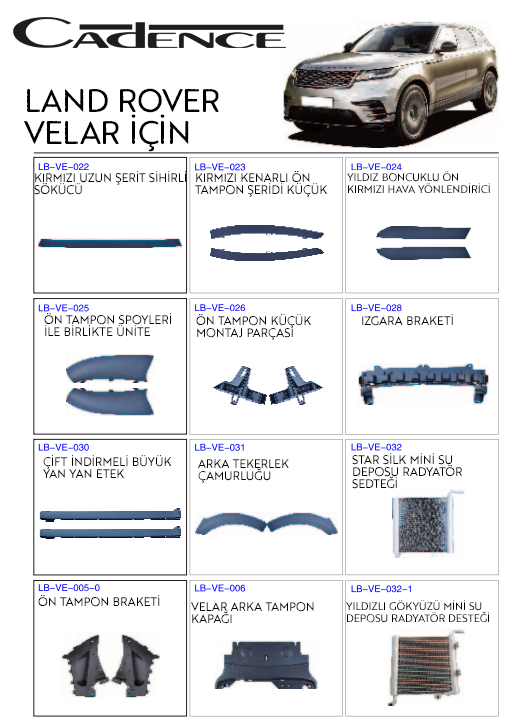 LAND ROVER VELAR AKSESUAR & MONTAJ KİTİ
