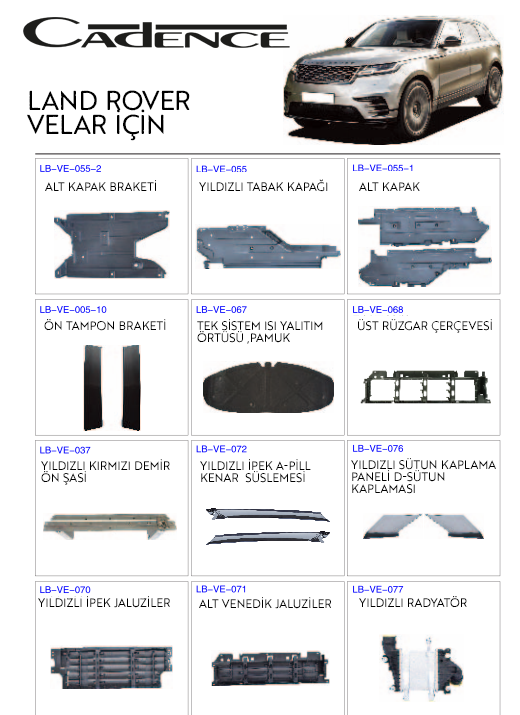 LAND ROVER VELAR DÖNÜŞÜM KİTLERİ