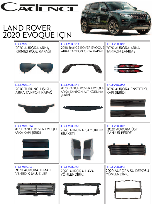 LAND ROVER EVOQUE 2020 TRİM & HAVALANDIRMA KİTİ