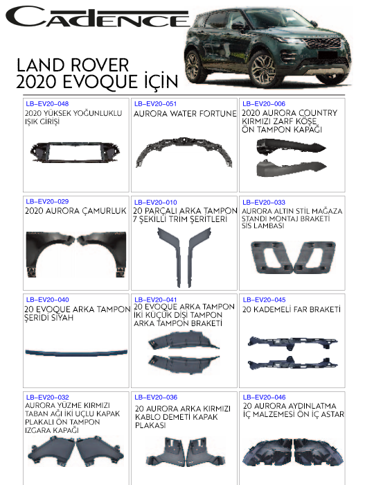 LAND ROVER EVOQUE TRİM & MONTAJ PARÇALARI