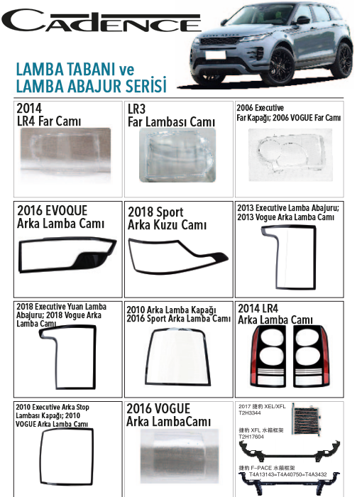 LAND ROVER SERİSİ ARKA STOP/FAR CAMI LENSİ